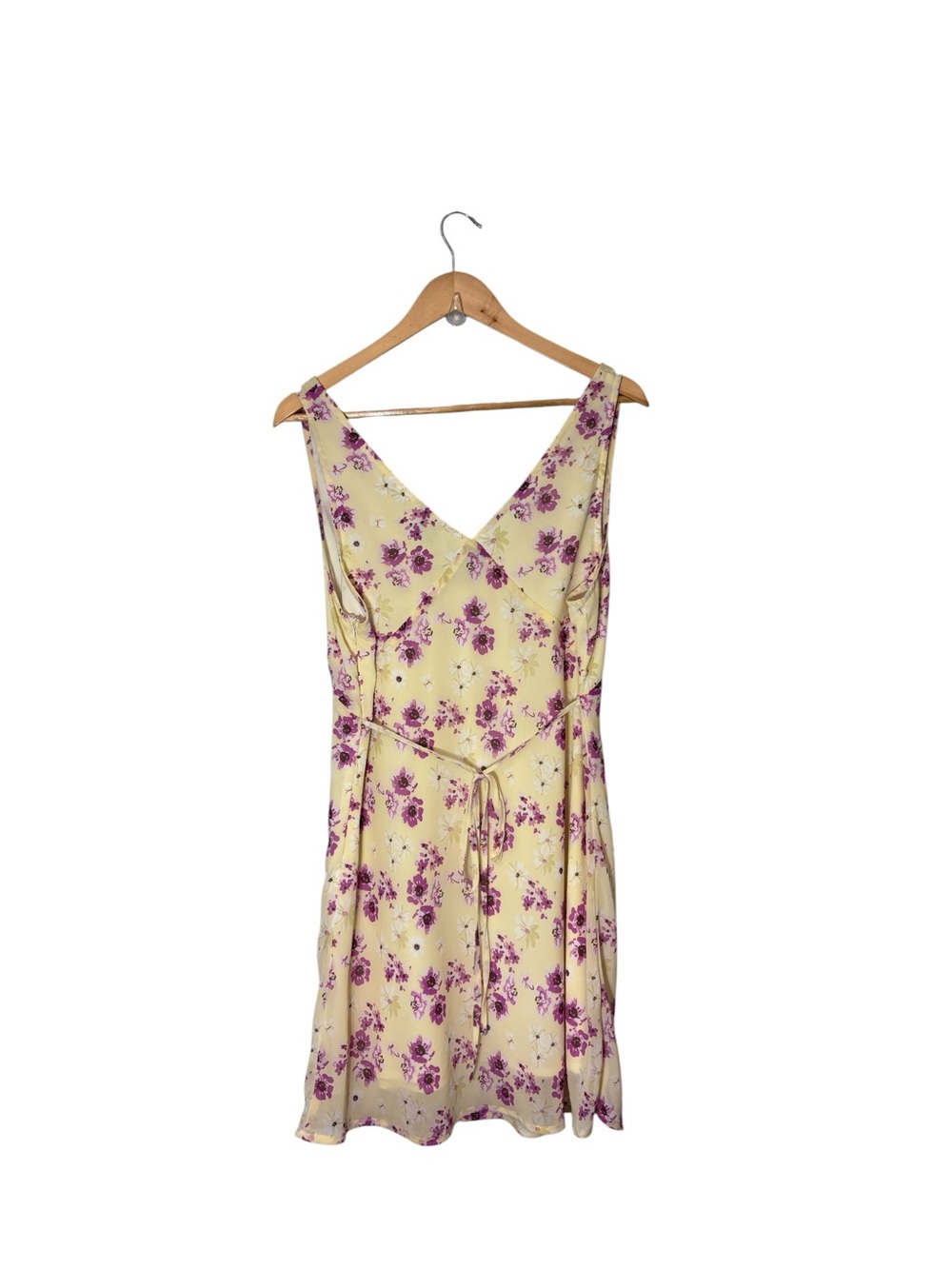 Princess Polly US 12 Nellie Mini Dress Butter Yellow Floral Chiffon Feminine 90s - Picture 6 of 8